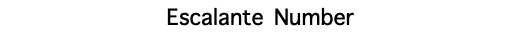 Escalante Number