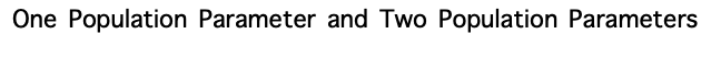 One Population Parameter and Two Population Parameters